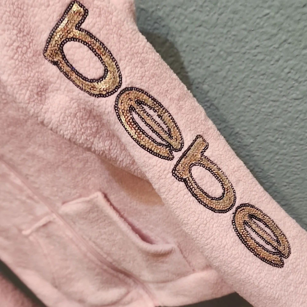 Bebe Hoodie Light Pink with Gold Logo Kids Size Medium